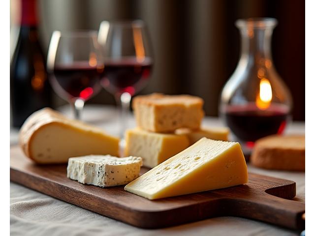 Dégustation de vins rouges avec fromages français
