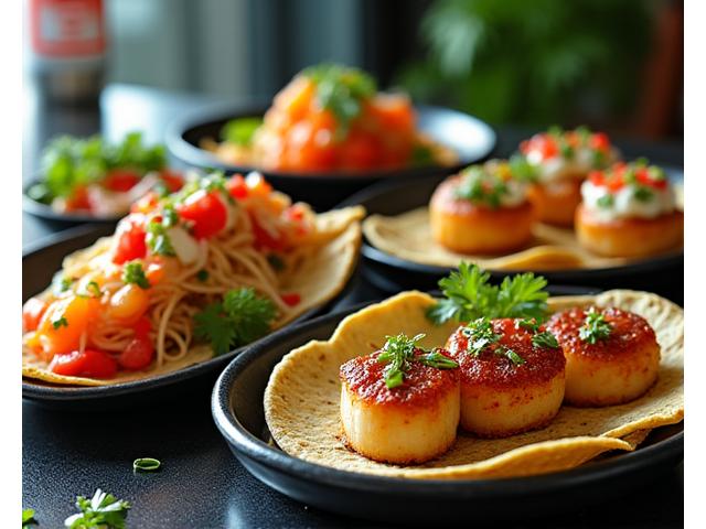 Variété de plats de cuisine du monde, colorés et appétissants