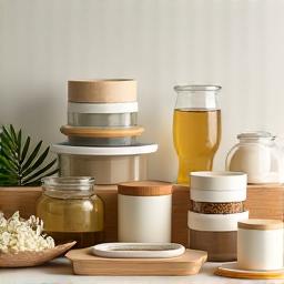 Set of reusable and biodegradable food containers