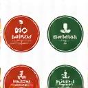 Logos de certifications Bio, Label Rouge et Commerce Équitable.