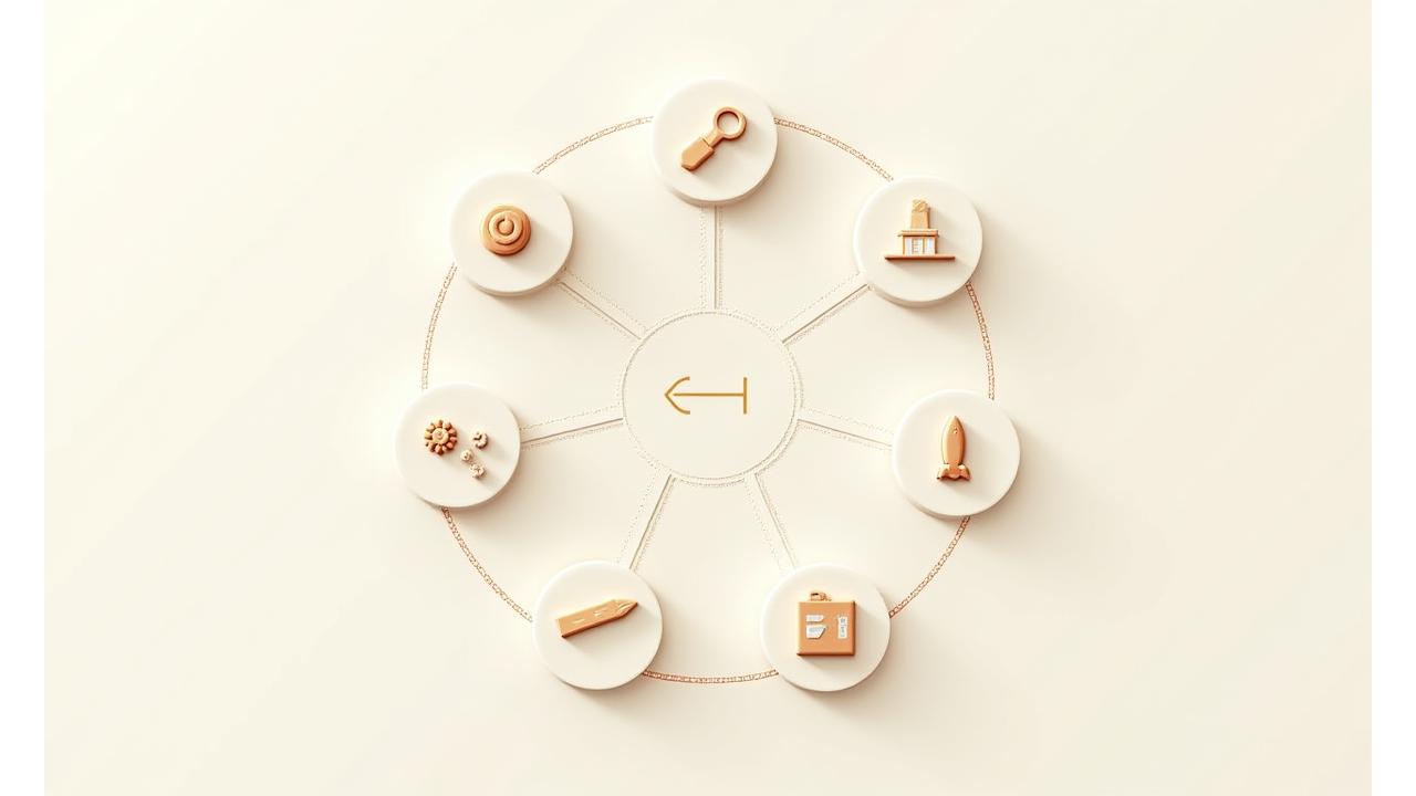 Infographie du processus d'innovation culinaire en 6 étapes circulant, de l'idée au lancement.