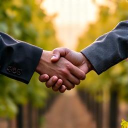 Un sommelier discutant avec un producteur de vin dans un vignoble
