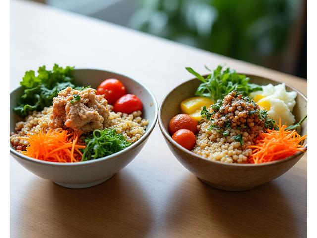 Poke bowls revisités et buddha bowls créatifs avec ingrédients frais